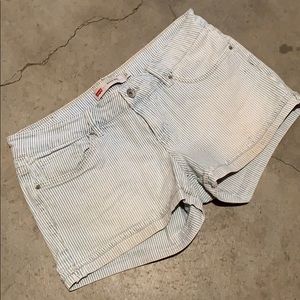 Levi’s Blue & White Striped Shorty Short sz11